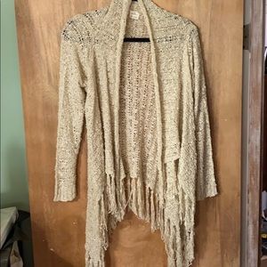 Beige crochet knit sweater